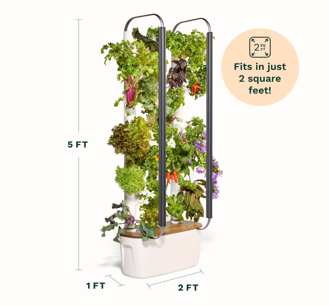 Gardyn Home 4.0 vertical columns with planted yCubes